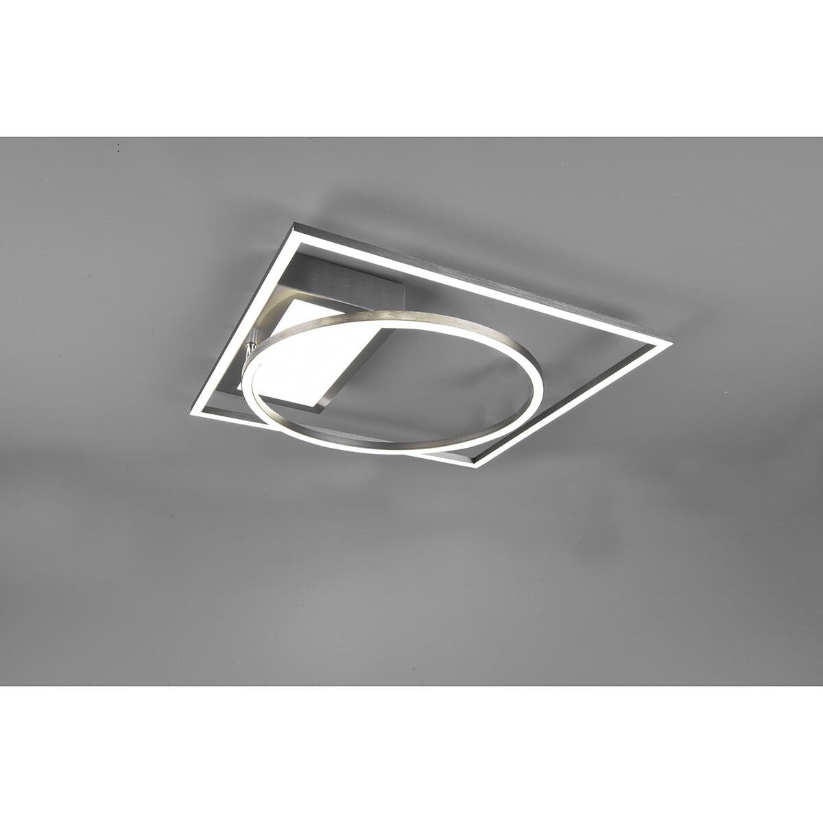 Plafonnier LED - Éclairage de Plafond - Trion Dowino - 33W - Couleur de lumière ajustable - Télécommande - Dimmable - Carré - Mat Nickel - Aluminium