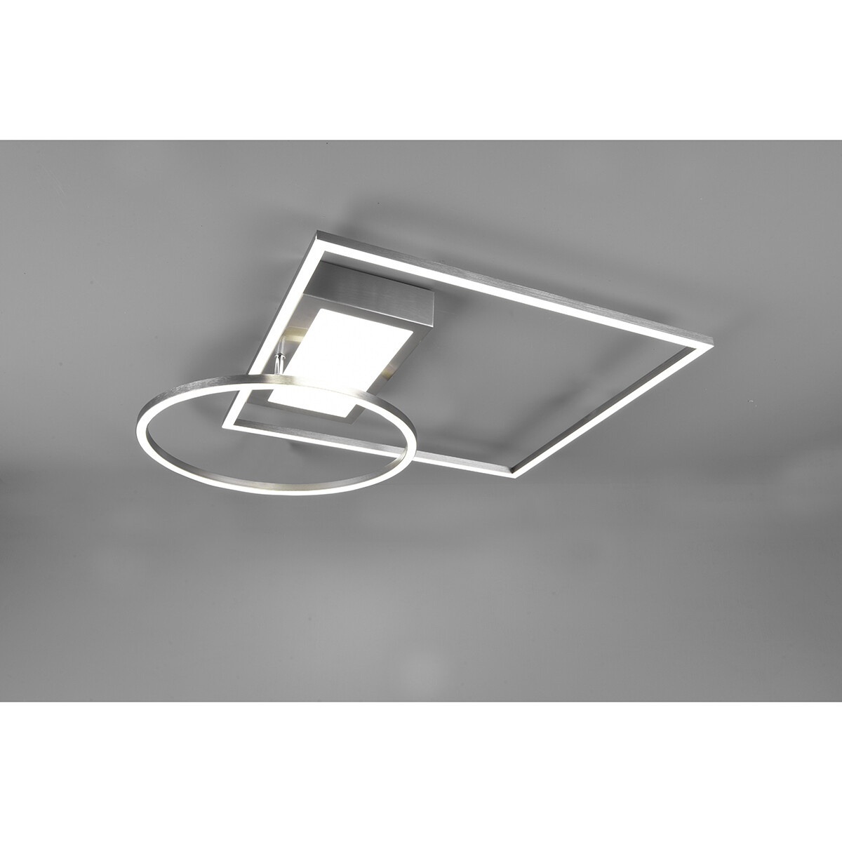 Plafonnier LED - Éclairage de Plafond - Trion Dowino - 33W - Couleur de lumière ajustable - Télécommande - Dimmable - Carré - Mat Nickel - Aluminium