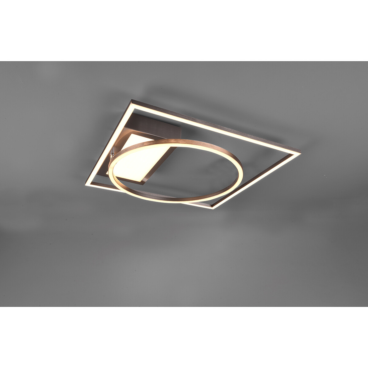 Plafonnier LED - Éclairage de Plafond - Trion Dowino - 33W - Couleur de lumière ajustable - Télécommande - Dimmable - Carré - Mat Nickel - Aluminium