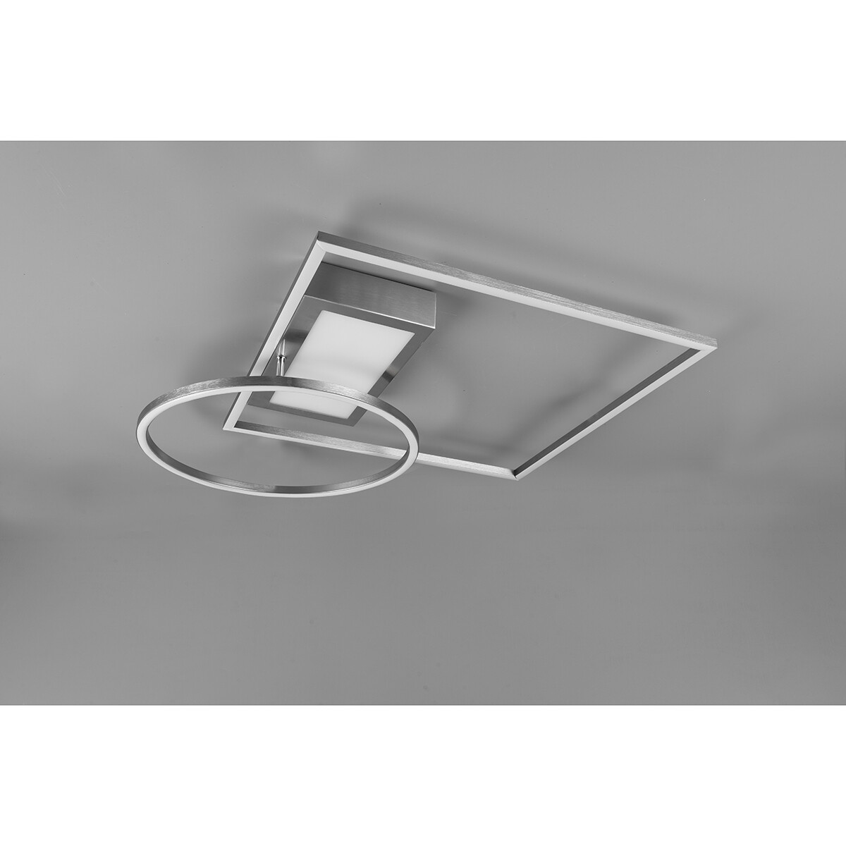 Plafonnier LED - Éclairage de Plafond - Trion Dowino - 33W - Couleur de lumière ajustable - Télécommande - Dimmable - Carré - Mat Nickel - Aluminium