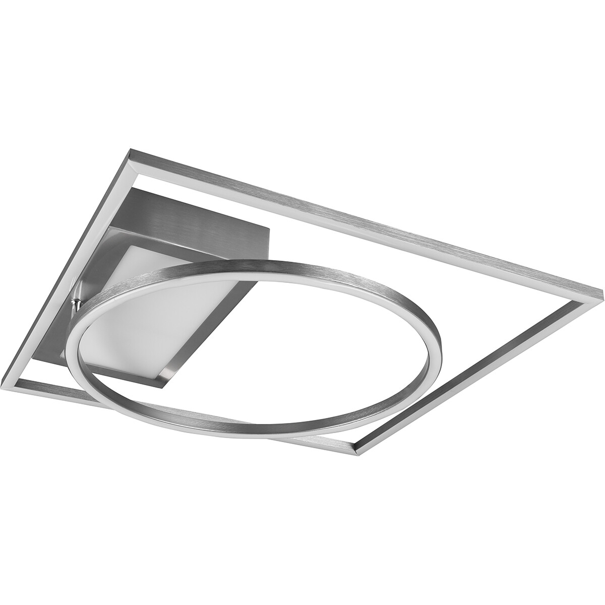 Plafonnier LED - Éclairage de Plafond - Trion Dowino - 33W - Couleur de lumière ajustable - Télécommande - Dimmable - Carré - Mat Nickel - Aluminium