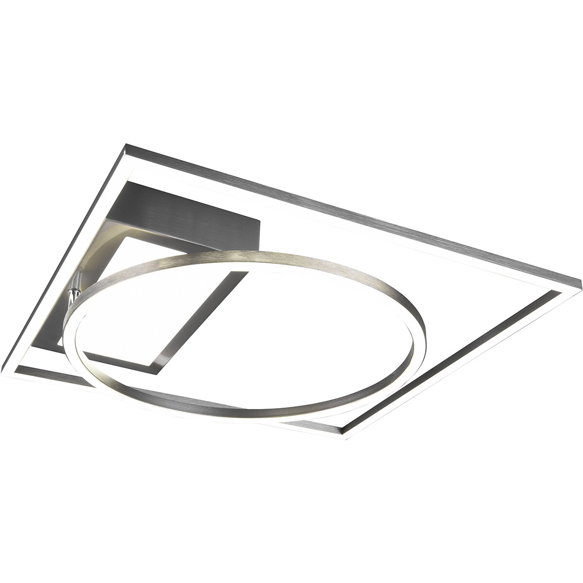 Plafonnier LED - Éclairage de Plafond - Trion Dowino - 33W - Couleur de lumière ajustable - Télécommande - Dimmable - Carré - Mat Nickel - Aluminium