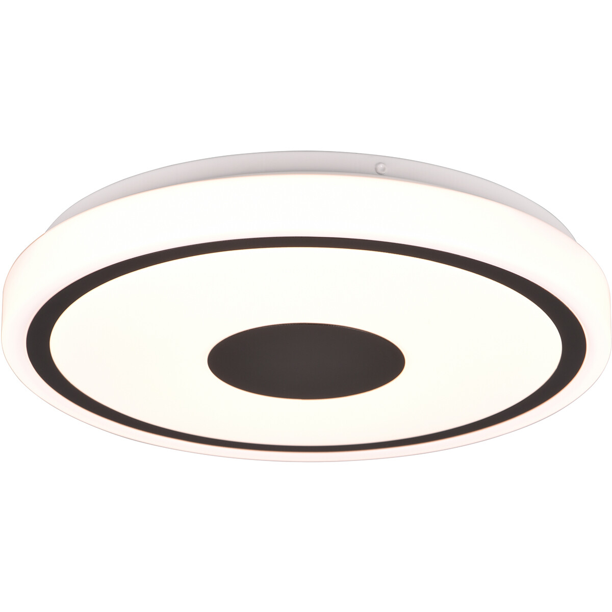 Plafonnier LED - Éclairage de plafond - Trion Duna - 16W - Blanc Chaud 3000K - Rond - Mat Noir - Plastique