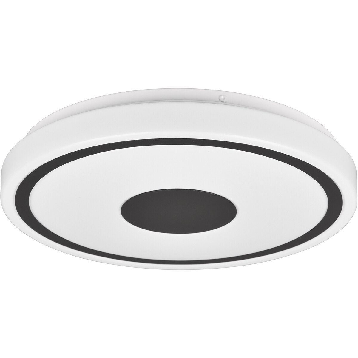 Plafonnier LED - Éclairage de plafond - Trion Duna - 16W - Blanc Chaud 3000K - Rond - Mat Noir - Plastique