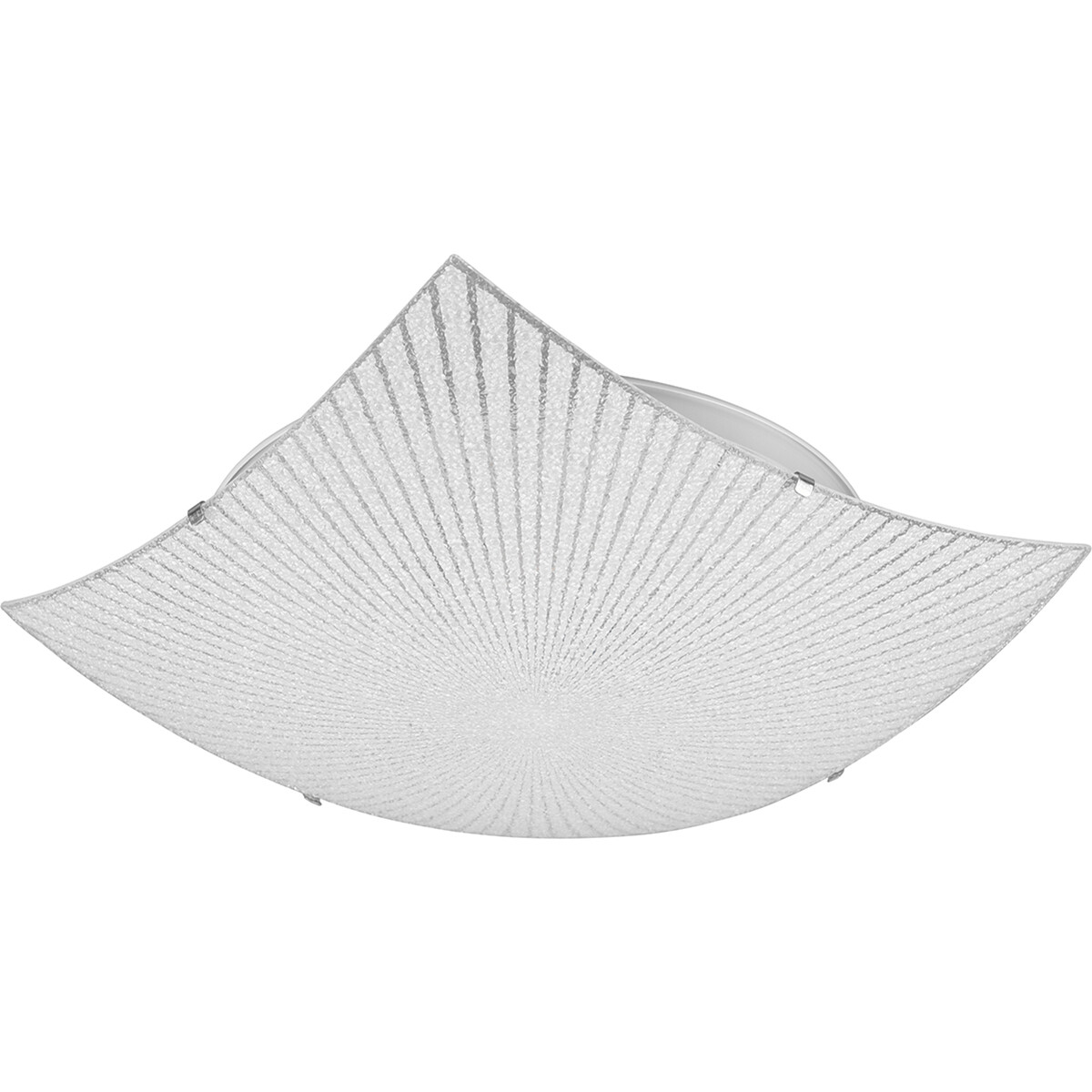 Plafonnier LED - Éclairage de Plafond - Trion Elize - Douille E27 - 2-lumières - Carré - Mat Chrome - Aluminium