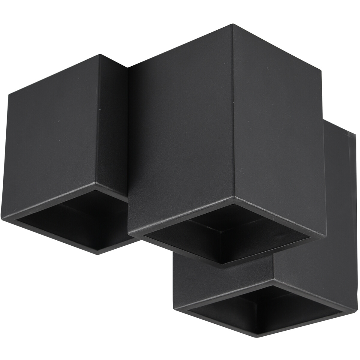 Plafonnier LED - Éclairage de Plafond - Trion Ferry - Douille GU10 - 3-lumières - Rectangle - Mat Noir - Aluminium