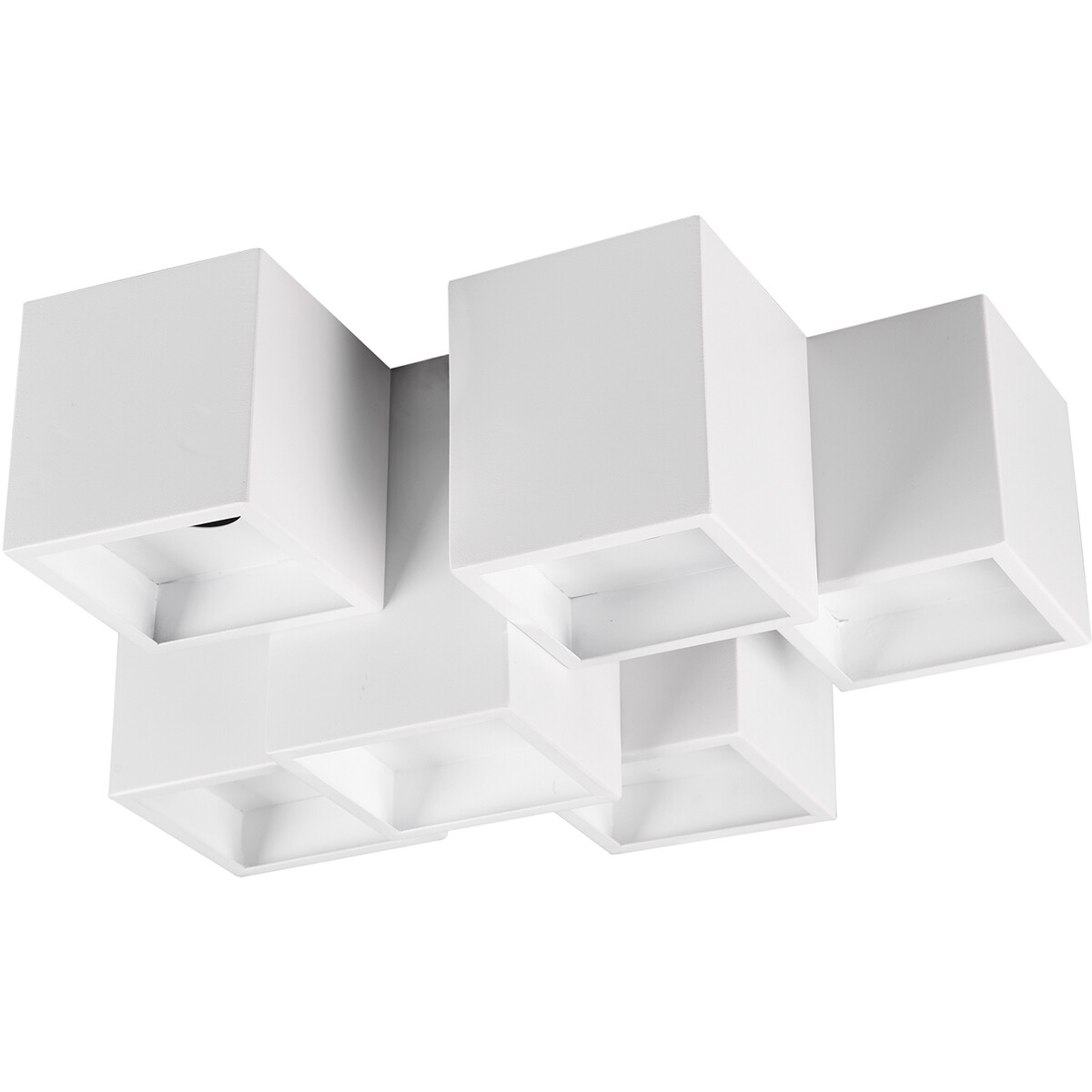 Plafonnier LED - Éclairage de Plafond - Trion Ferry - Douille GU10 - 6-lumières - Rectangle - Mat Blanc - Aluminium