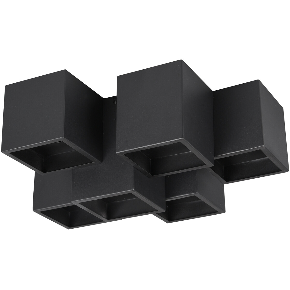 Plafonnier LED - Éclairage de Plafond - Trion Ferry - Douille GU10 - 6-lumières - Rectangle - Mat Noir - Aluminium