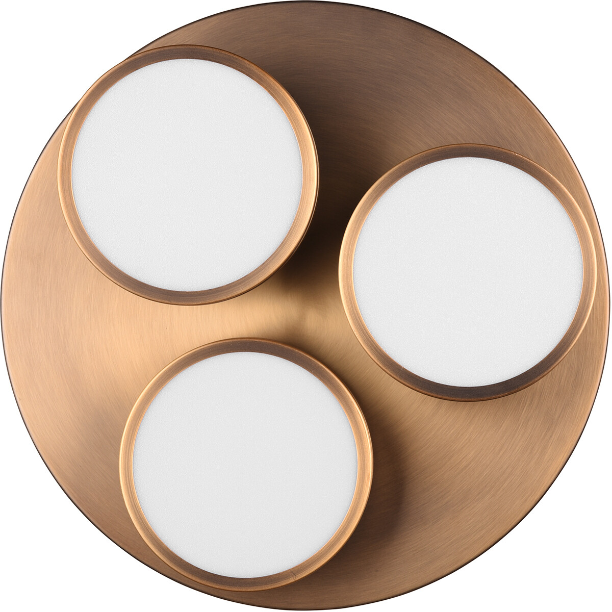 Plafonnier LED - Éclairage de Plafond - Trion Franco - 25.5W - Blanc Chaud 3000K - 3-lumières - Dimmable - Rond - Bronze Ancien - Aluminium