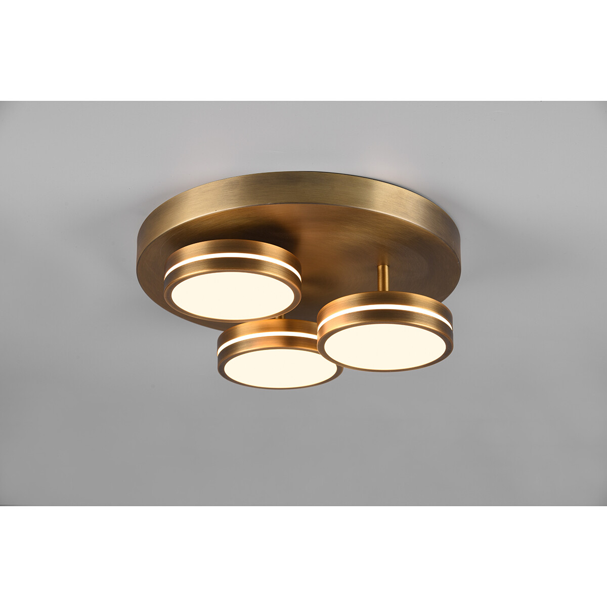 Plafonnier LED - Éclairage de Plafond - Trion Franco - 25.5W - Blanc Chaud 3000K - 3-lumières - Dimmable - Rond - Bronze Ancien - Aluminium