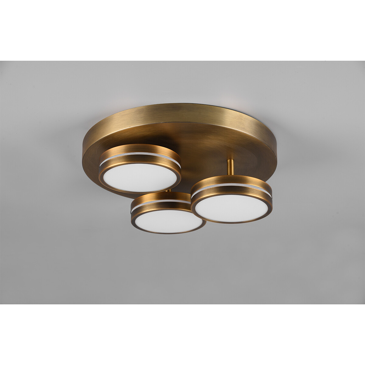 Plafonnier LED - Éclairage de Plafond - Trion Franco - 25.5W - Blanc Chaud 3000K - 3-lumières - Dimmable - Rond - Bronze Ancien - Aluminium