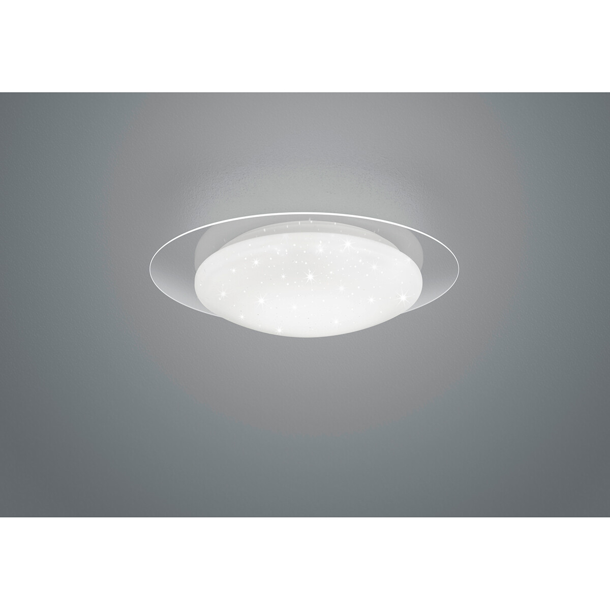 Plafonnier LED - Éclairage de Plafond - Trion Frida - 8.5W - Couleur de lumière ajustable - Télécommande - Lumière Étoile - Dimmable - Rond - Mat Blanc - Plastique