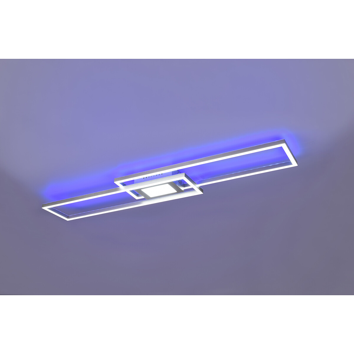 Plafonnier LED - Éclairage de Plafond - Trion Gandon - 37W + 10W - Couleur de lumière ajustable - Dimmable - Rond - Mat Nickel - Aluminium