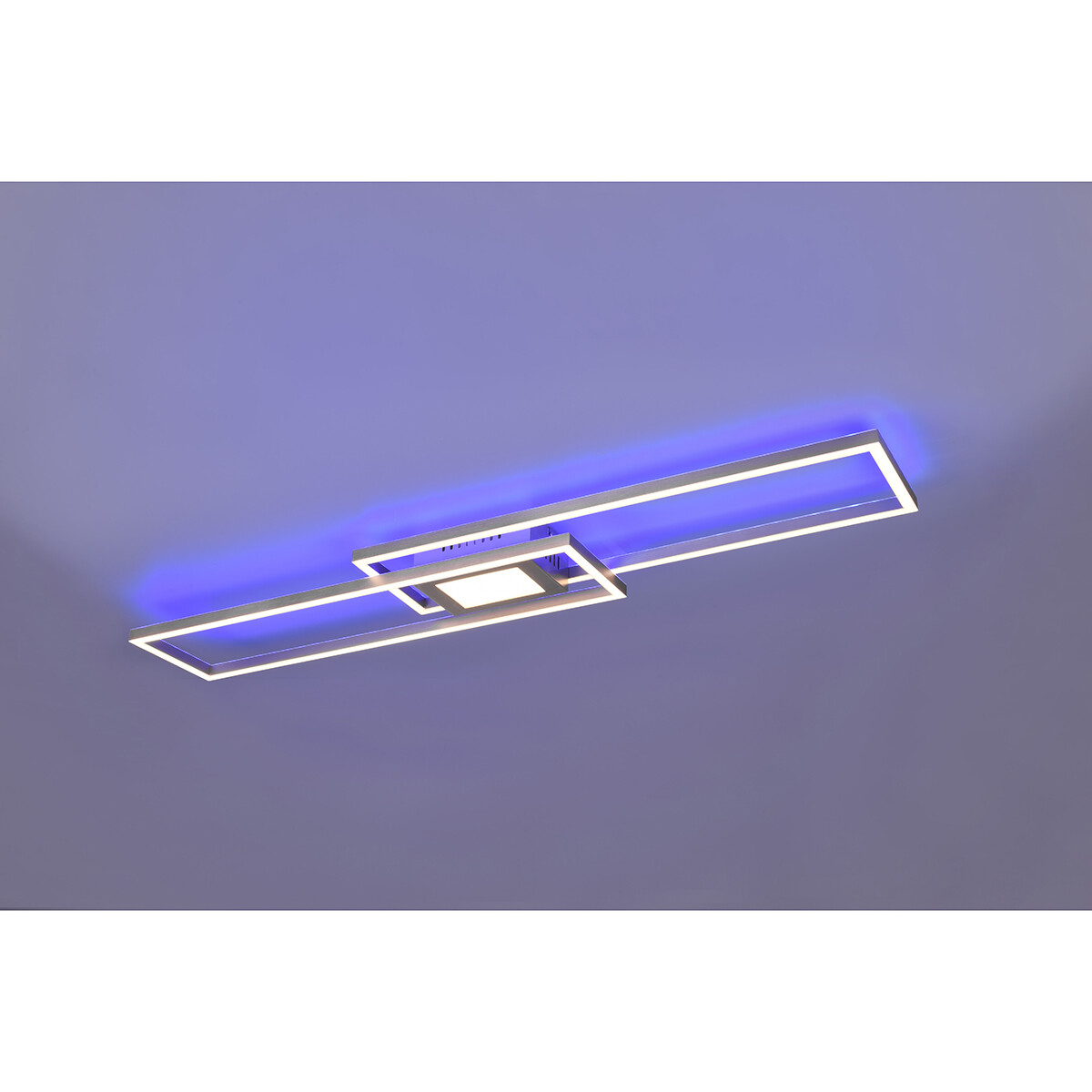 Plafonnier LED - Éclairage de Plafond - Trion Gandon - 37W + 10W - Couleur de lumière ajustable - Dimmable - Rond - Mat Nickel - Aluminium