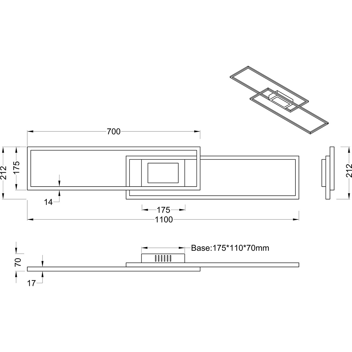 Plafonnier LED - Éclairage de Plafond - Trion Gandon - 37W + 10W - Couleur de lumière ajustable - Dimmable - Rond - Mat Nickel - Aluminium