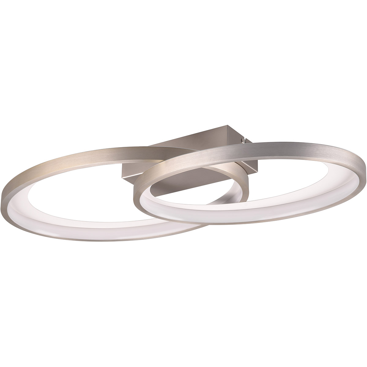 Plafonnier LED - Éclairage de plafond - Trion Gela - 25W - Blanc Chaud 3000K - Rond - Nickel Mat - Métal