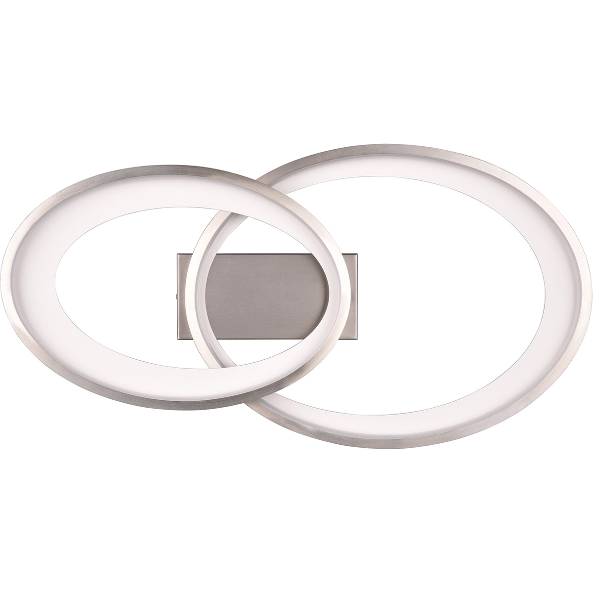 Plafonnier LED - Éclairage de plafond - Trion Gela - 25W - Blanc Chaud 3000K - Rond - Nickel Mat - Métal