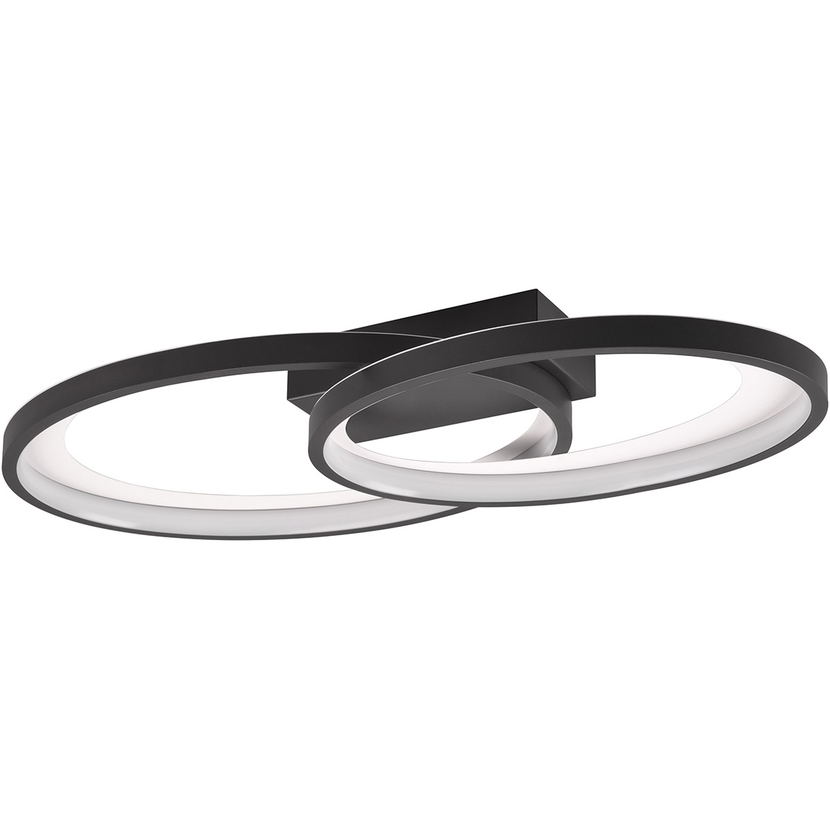 Plafonnier LED - Éclairage de plafond - Trion Gela - 25W - Blanc Chaud 3000K - Rond - Noir et Blanc - Métal