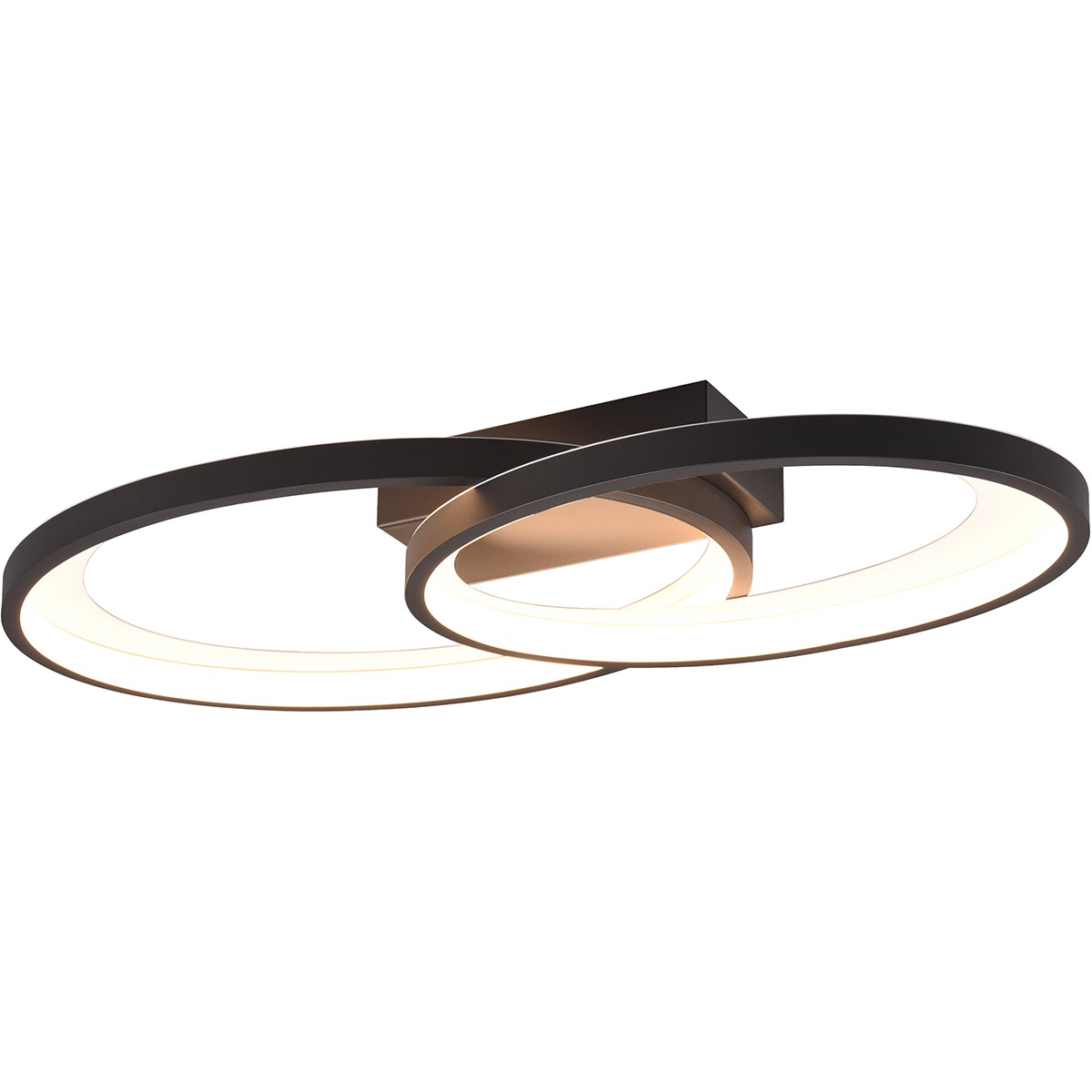 Plafonnier LED - Éclairage de plafond - Trion Gela - 25W - Blanc Chaud 3000K - Rond - Noir et Blanc - Métal