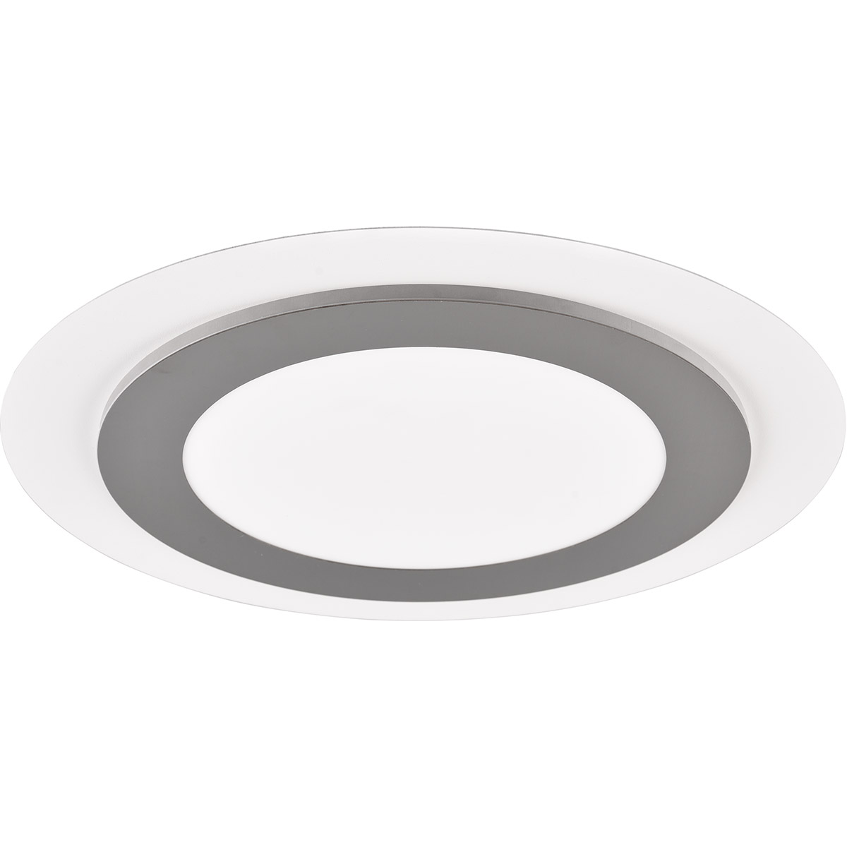 Plafonnier LED - Éclairage de plafond - Trion Groan - 42W - Couleur ajustable - Commande à distance - Dimmable - Rond - Nickel Mat - Métal