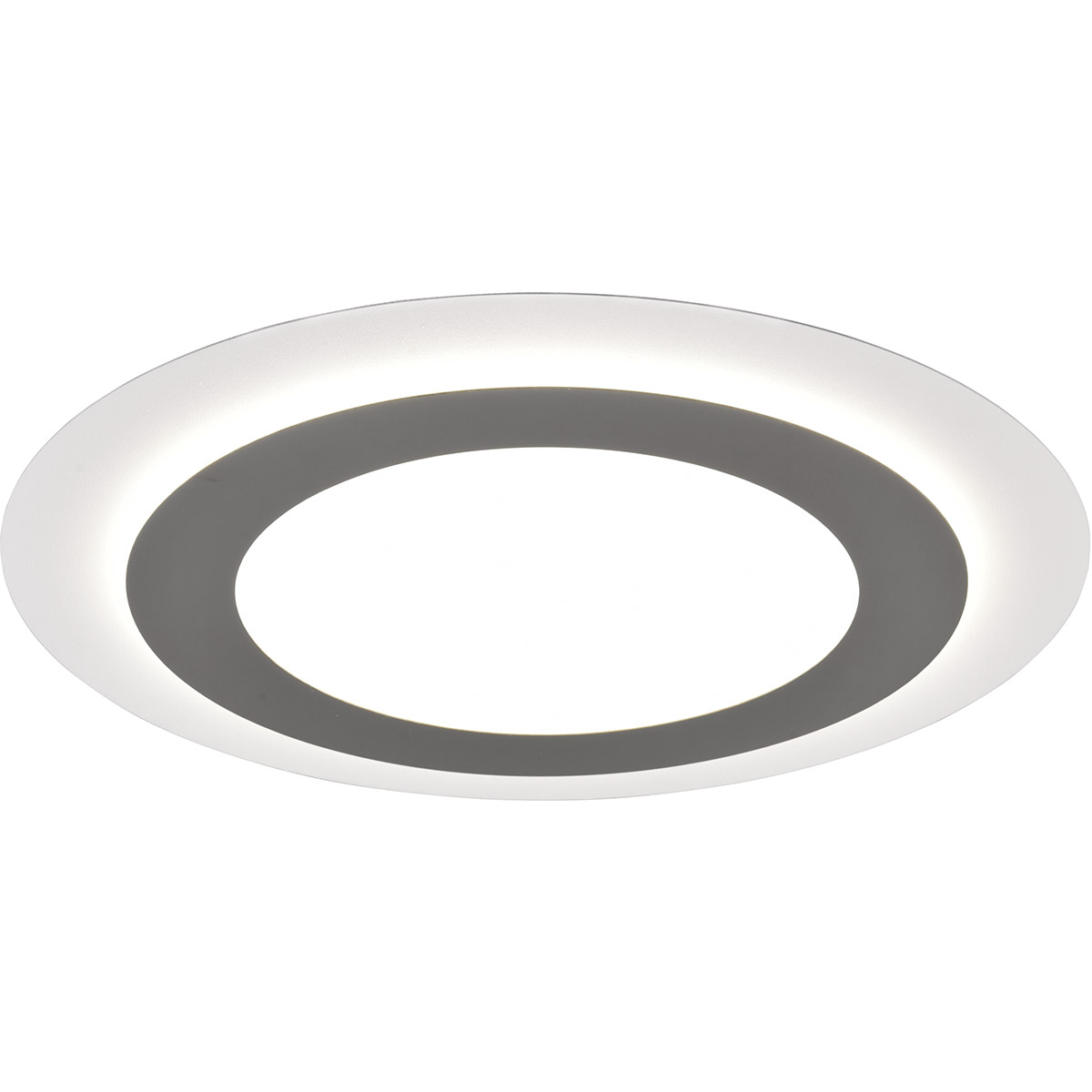 Plafonnier LED - Éclairage de plafond - Trion Groan - 42W - Couleur ajustable - Commande à distance - Dimmable - Rond - Nickel Mat - Métal