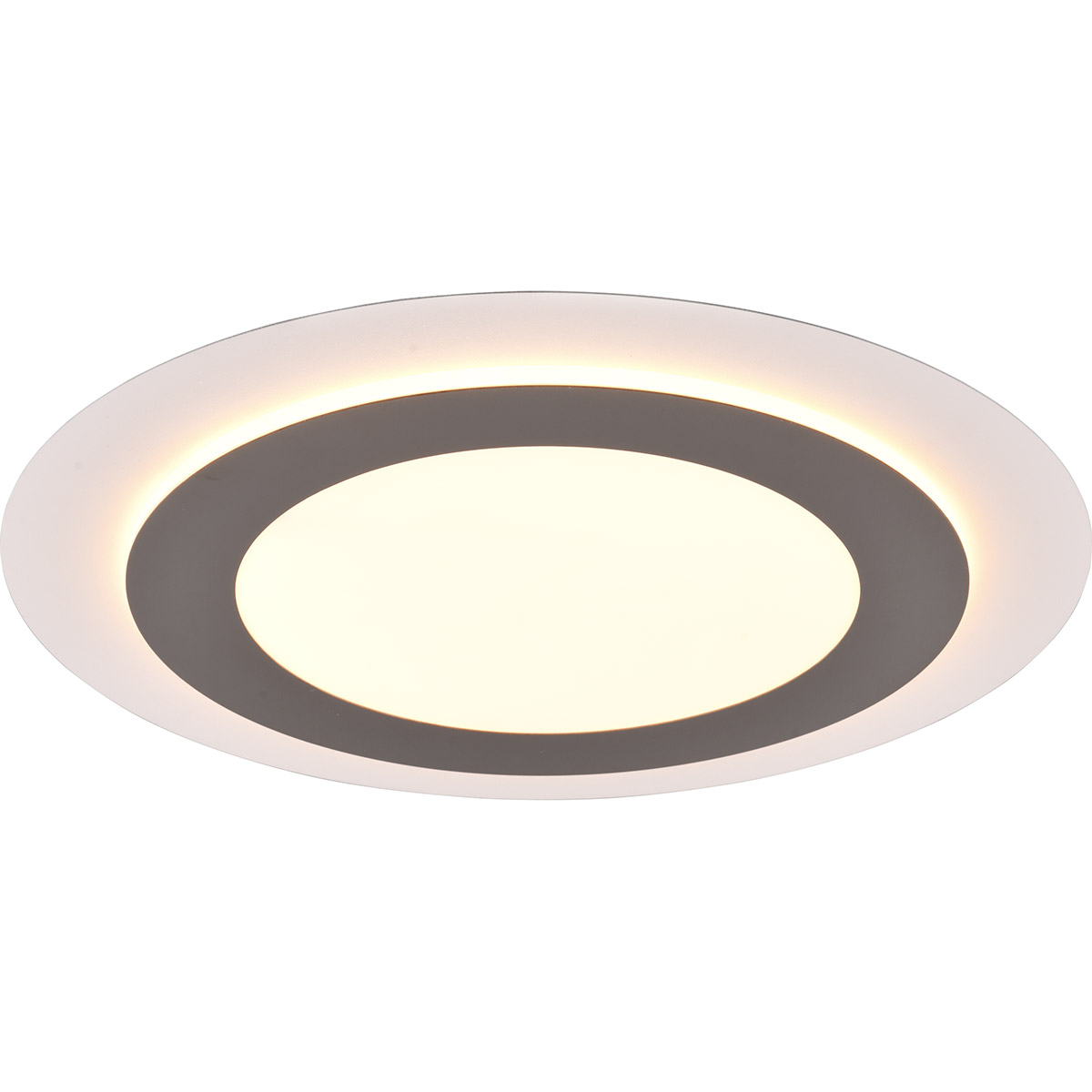 Plafonnier LED - Éclairage de plafond - Trion Groan - 42W - Couleur ajustable - Commande à distance - Dimmable - Rond - Nickel Mat - Métal