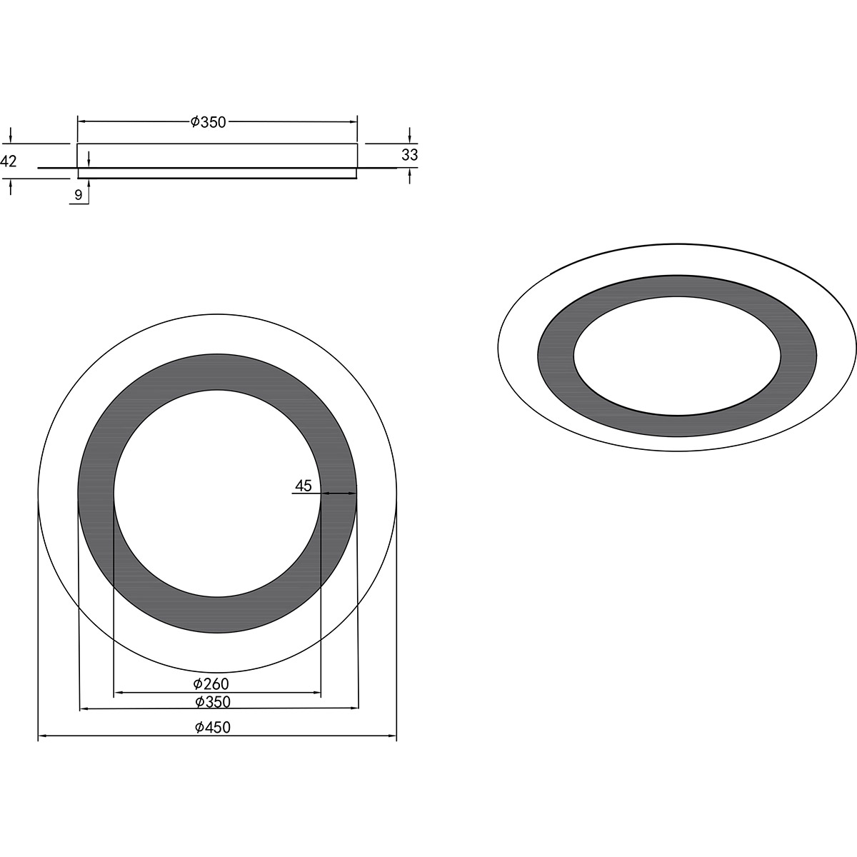 Plafonnier LED - Éclairage de plafond - Trion Groan - 42W - Couleur ajustable - Commande à distance - Dimmable - Rond - Or Noir - Métal