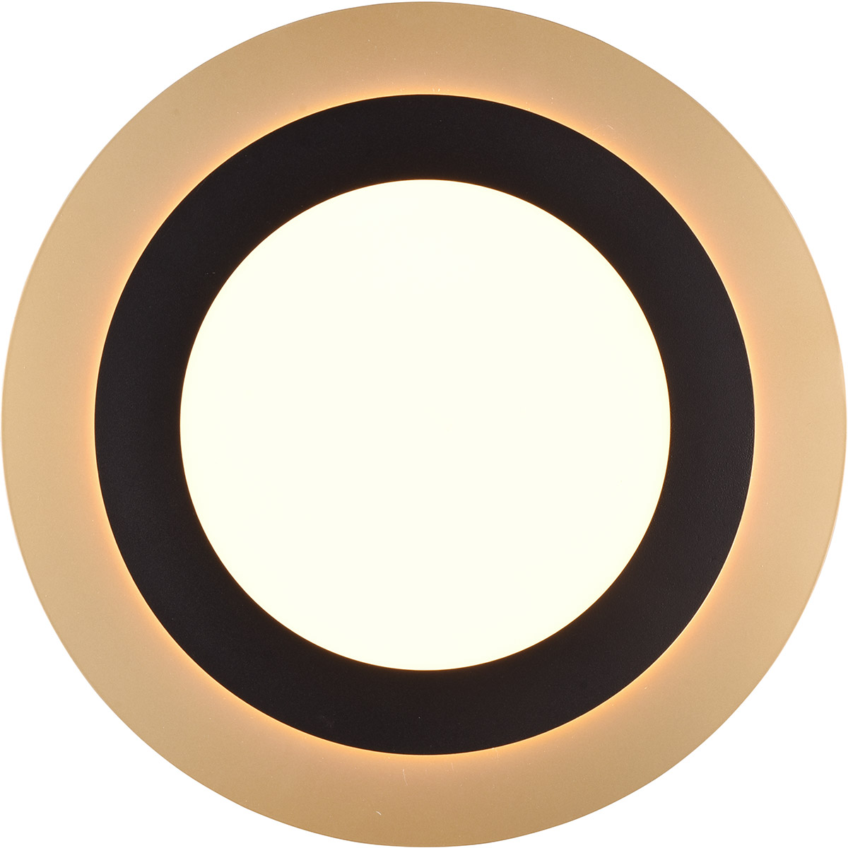 Plafonnier LED - Éclairage de plafond - Trion Groan - 42W - Couleur ajustable - Commande à distance - Dimmable - Rond - Or Noir - Métal