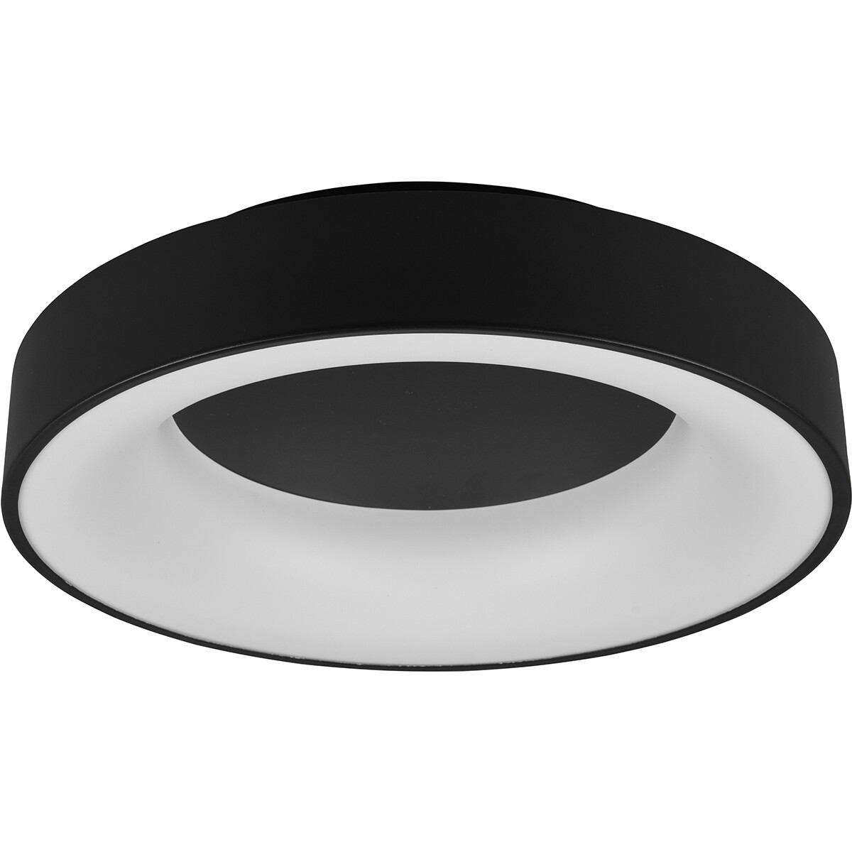 Plafonnier LED - Éclairage de Plafond - Trion Gurano - 27W - Blanc Chaud 3000K - Dimmable - Rond - Mat Noir - Aluminium