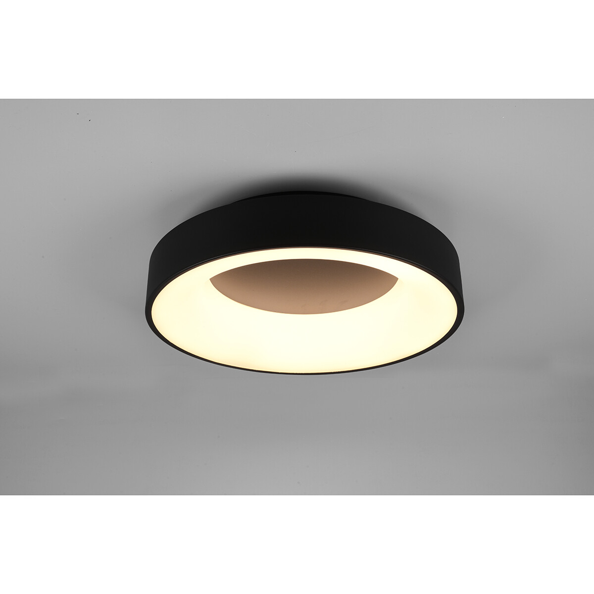 Plafonnier LED - Éclairage de Plafond - Trion Gurano - 27W - Blanc Chaud 3000K - Dimmable - Rond - Mat Noir - Aluminium