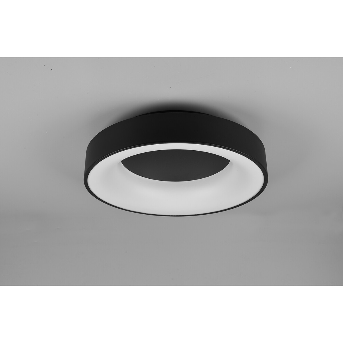 Plafonnier LED - Éclairage de Plafond - Trion Gurano - 27W - Blanc Chaud 3000K - Dimmable - Rond - Mat Noir - Aluminium