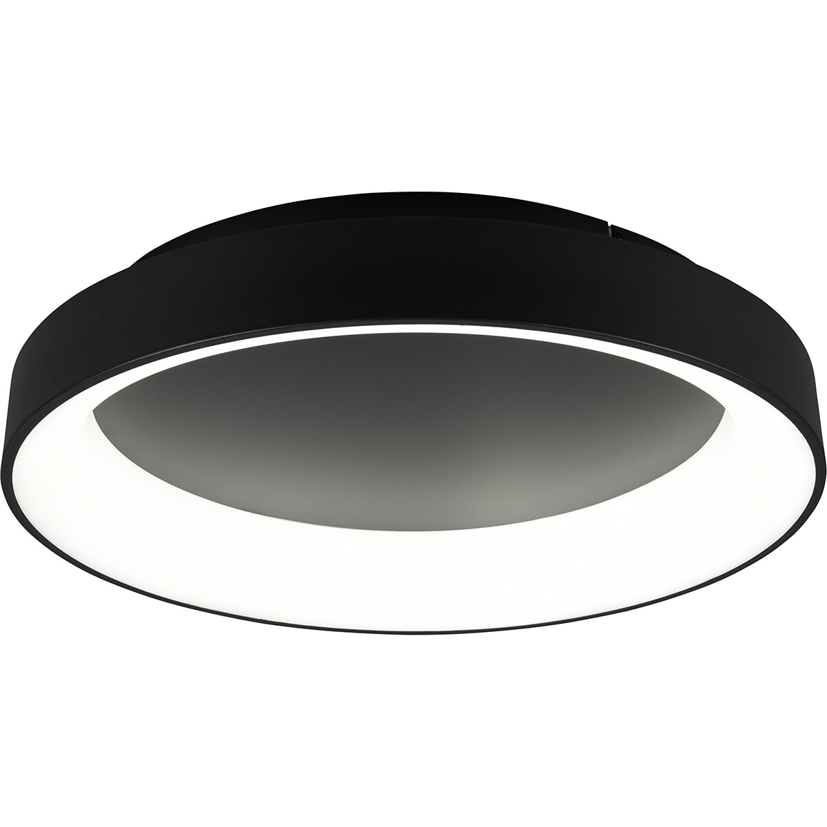 Plafonnier LED - Éclairage de Plafond - Trion Gurano - 48W - Couleur de lumière ajustable - Télécommande - Dimmable - Rond - Mat Noir - Aluminium