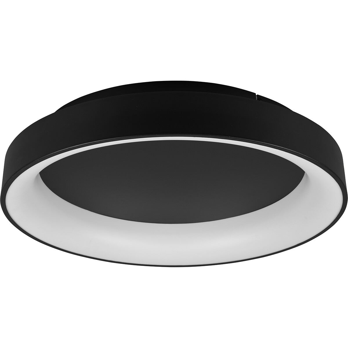 Plafonnier LED - Éclairage de Plafond - Trion Gurano - 48W - Couleur de lumière ajustable - Télécommande - Dimmable - Rond - Mat Noir - Aluminium