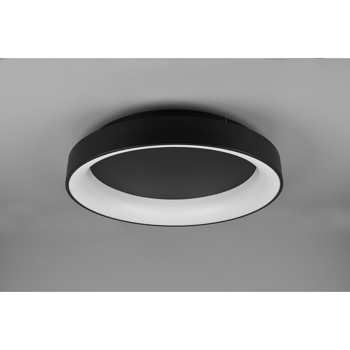 Plafonnier LED - Éclairage de Plafond - Trion Gurano - 48W - Couleur de lumière ajustable - Télécommande - Dimmable - Rond - Mat Noir - Aluminium