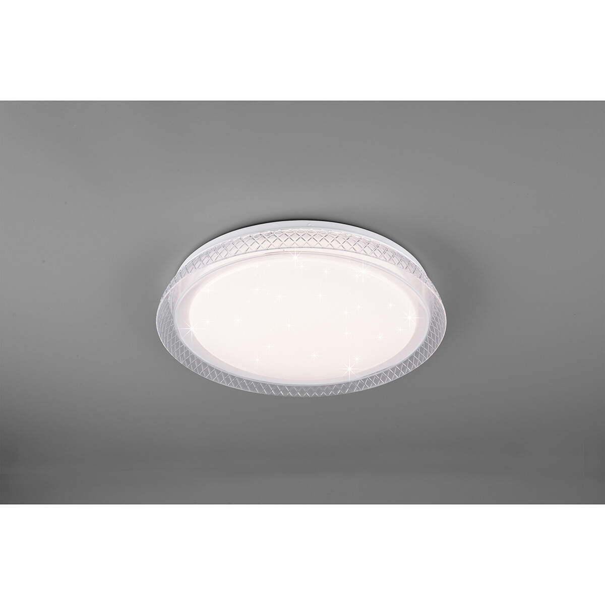 Plafonnier LED - Éclairage de Plafond - Trion Heral - 18W - Couleur de lumière ajustable - Télécommande - Dimmable - Lumière Étoile - Rond - Mat Blanc - Plastique