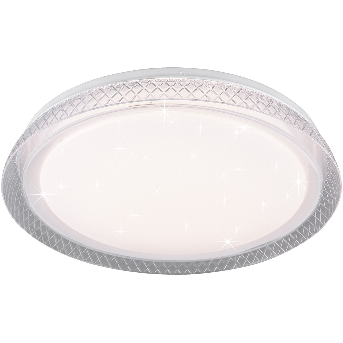 Plafonnier LED - Éclairage de Plafond - Trion Heral - 18W - Couleur de lumière ajustable - Télécommande - Dimmable - Lumière Étoile - Rond - Mat Blanc - Plastique