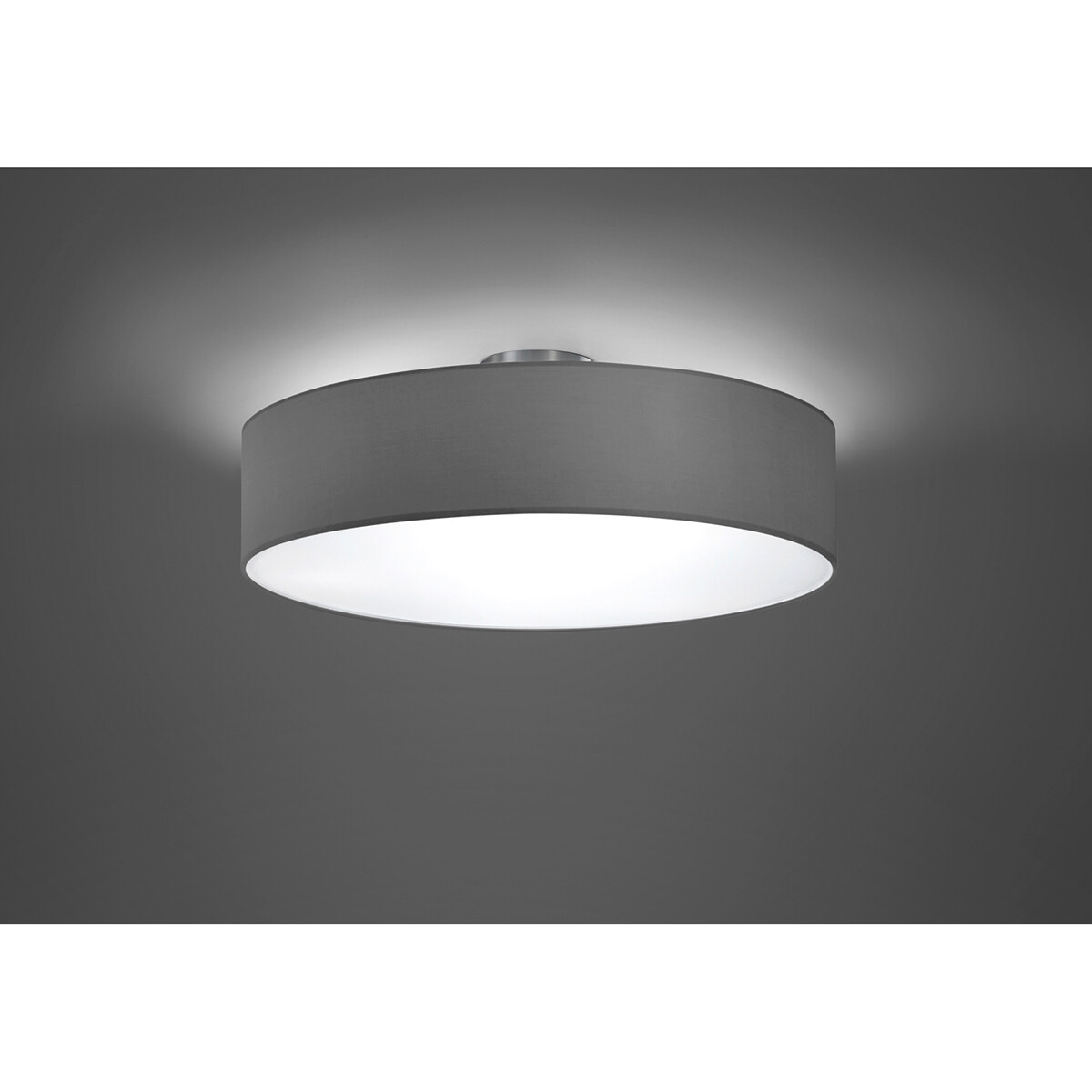 Plafonnier LED - Éclairage de Plafond - Trion Hotia - Douille E27 - 3-lumières - Rond - Mat Gris - Aluminium