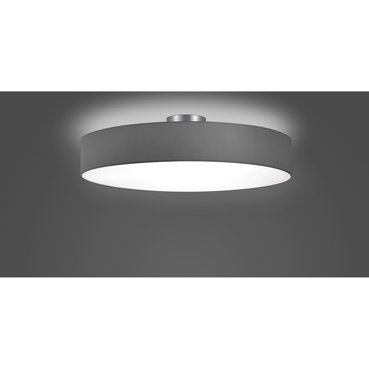 Plafonnier LED - Éclairage de Plafond - Trion Hotia - Douille E27 - 5-lumières - Rond - Mat Gris - Aluminium