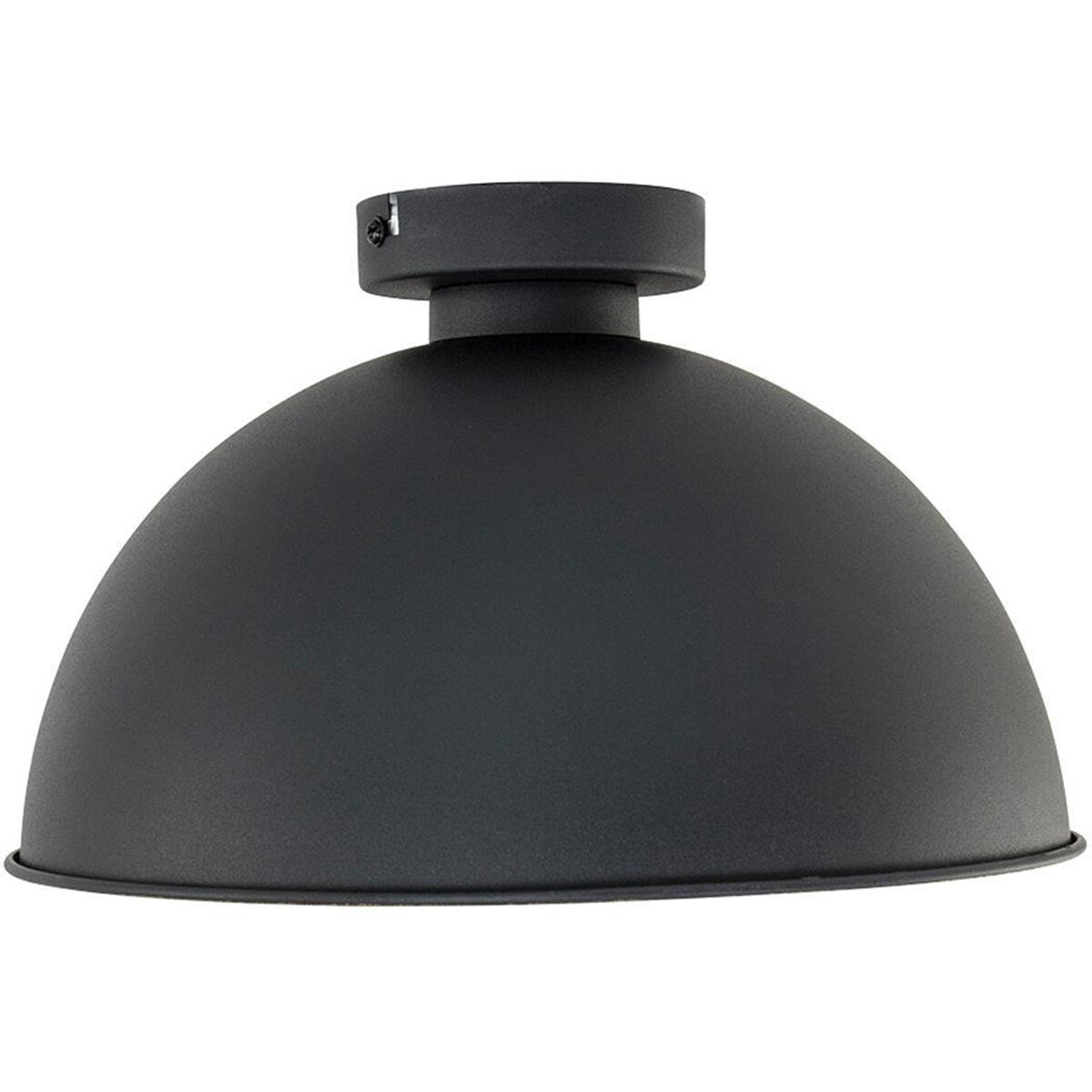 Plafonnier LED - Éclairage de Plafond - Trion Jin - Douille E27 - Rond - Mat Noir - Aluminium