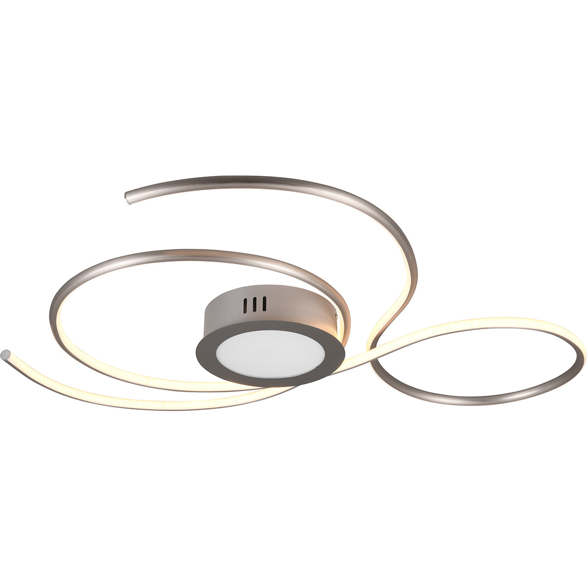 Plafonnier LED - Éclairage de Plafond - Trion Jivino - 48W - Couleur de lumière ajustable - Dimmable - Rond - Mat Nickel - Aluminium