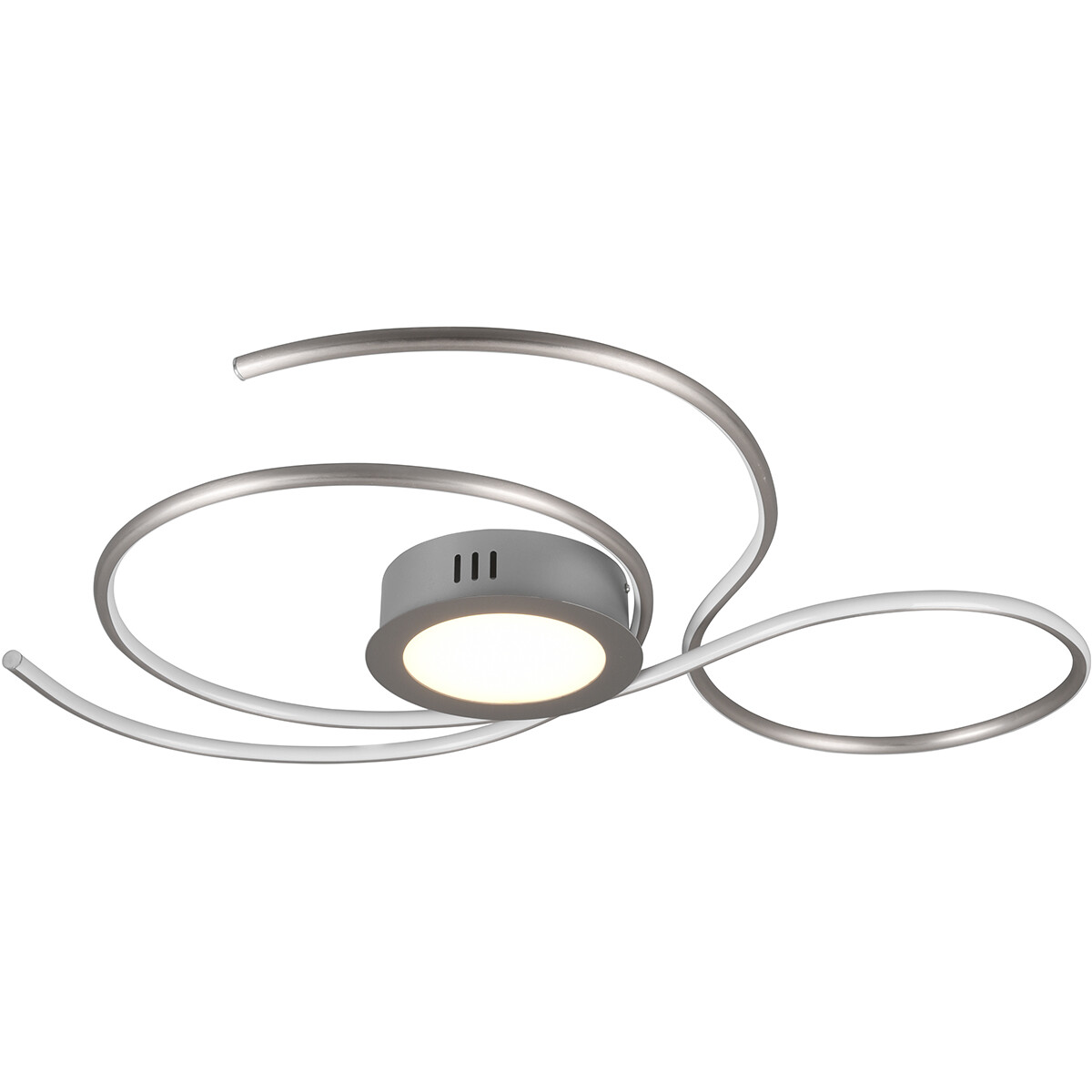 Plafonnier LED - Éclairage de Plafond - Trion Jivino - 48W - Couleur de lumière ajustable - Dimmable - Rond - Mat Nickel - Aluminium