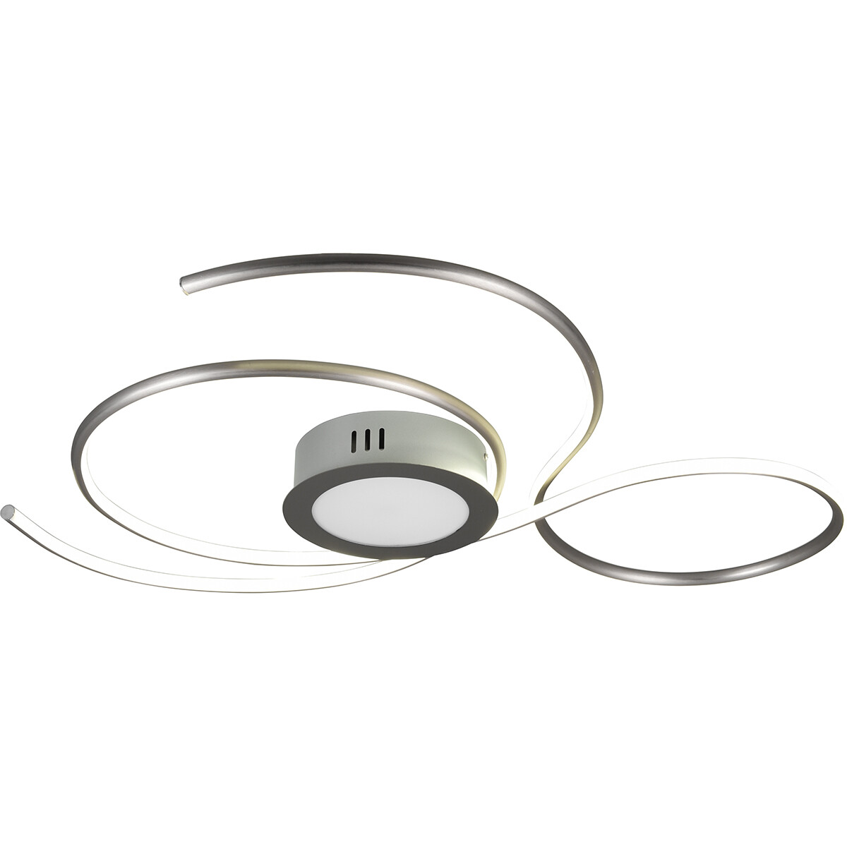 Plafonnier LED - Éclairage de Plafond - Trion Jivino - 48W - Couleur de lumière ajustable - Dimmable - Rond - Mat Nickel - Aluminium