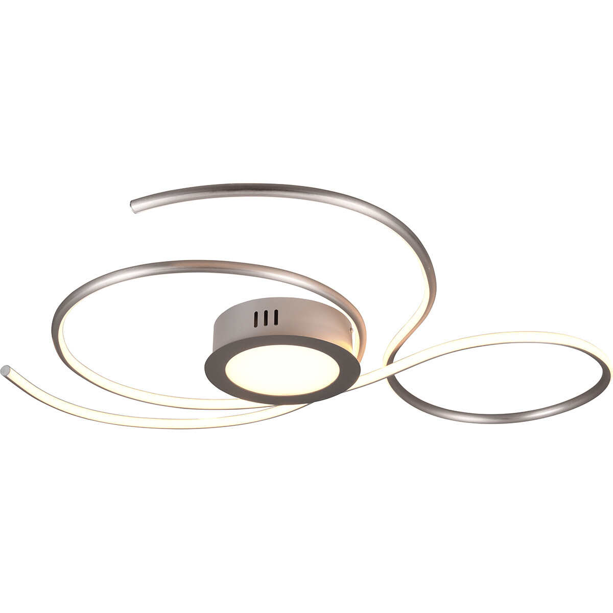 Plafonnier LED - Éclairage de Plafond - Trion Jivino - 48W - Couleur de lumière ajustable - Dimmable - Rond - Mat Nickel - Aluminium