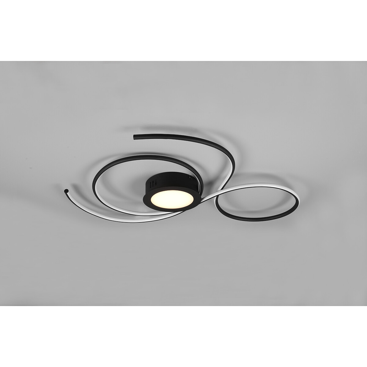 Plafonnier LED - Éclairage de Plafond - Trion Jivino - 48W - Couleur de lumière ajustable - Dimmable - Rond - Mat Noir - Aluminium