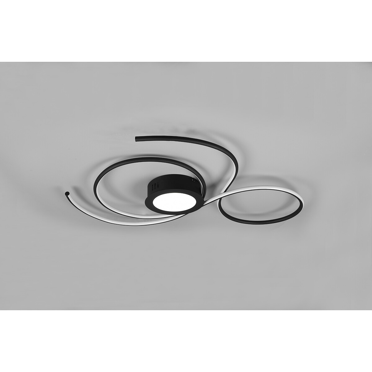 Plafonnier LED - Éclairage de Plafond - Trion Jivino - 48W - Couleur de lumière ajustable - Dimmable - Rond - Mat Noir - Aluminium