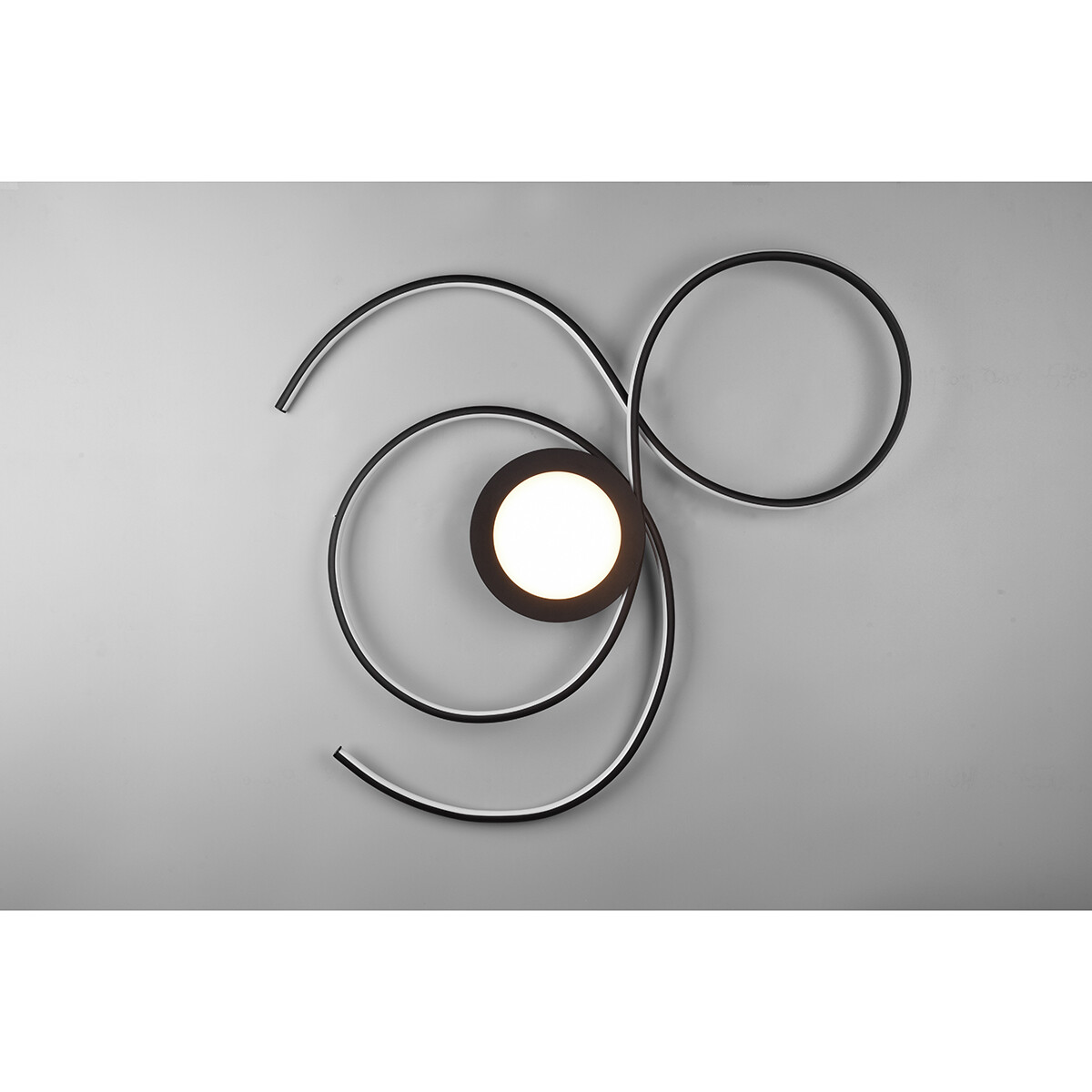 Plafonnier LED - Éclairage de Plafond - Trion Jivino - 48W - Couleur de lumière ajustable - Dimmable - Rond - Mat Noir - Aluminium