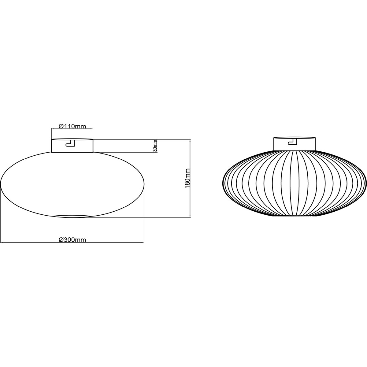 Plafonnier LED - Éclairage de Plafond - Trion Johy - Douille E27 - Rond - Industriel - Mat Noir - Aluminium - 30cm