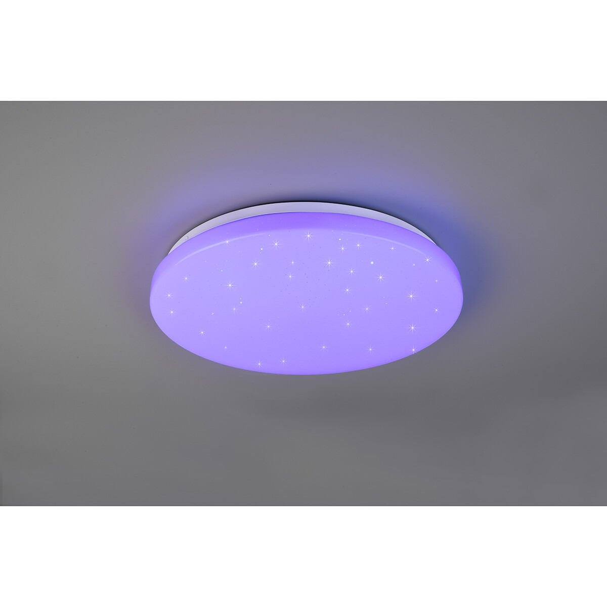 Plafonnier LED - Éclairage de Plafond - Trion Kalina - 18W - RGBW - Dimmable - Couleur de lumière ajustable - Télécommande - Lumière Étoile - Rond - Mat Blanc - Plastique