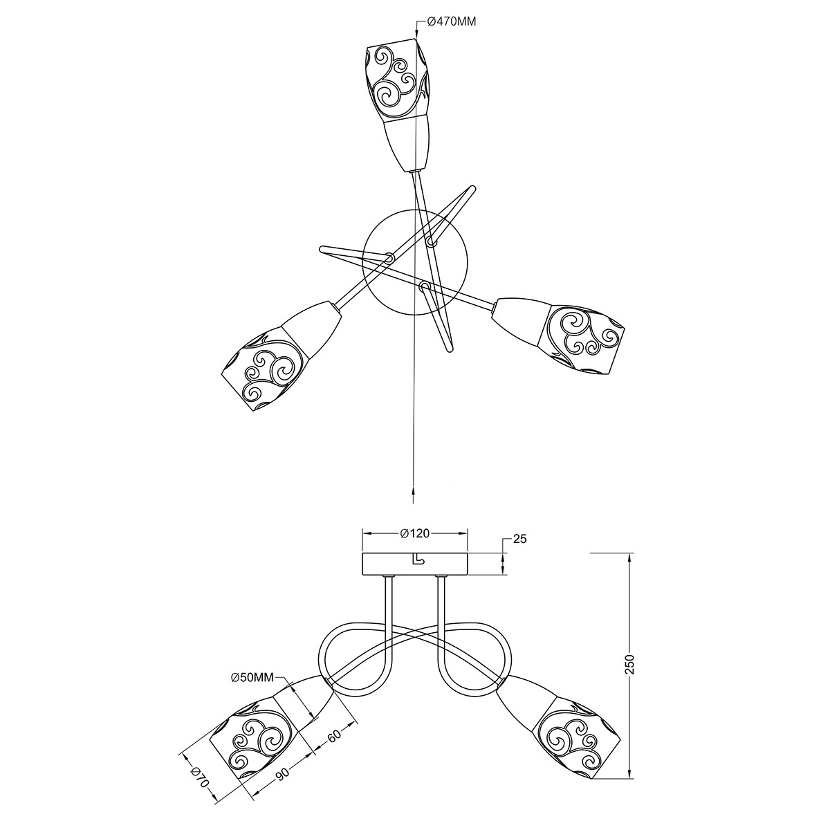 Spot de plafond LED - Éclairage de Plafond - Trion Kalora - Douille E14 - Rond - Mat Nickel - Aluminium