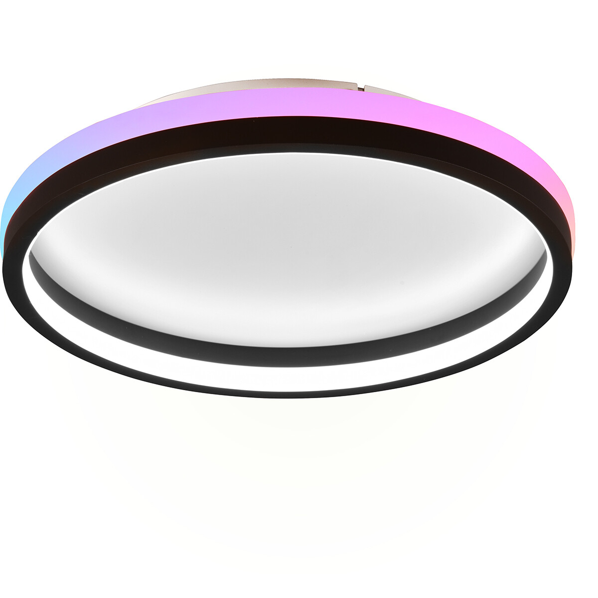 Plafonnier LED - Éclairage de Plafond - Trion Kio - 18W - RGBW - Dimmable - Couleur Ajustable - Télécommande - Rond - Noir Mat - Métal